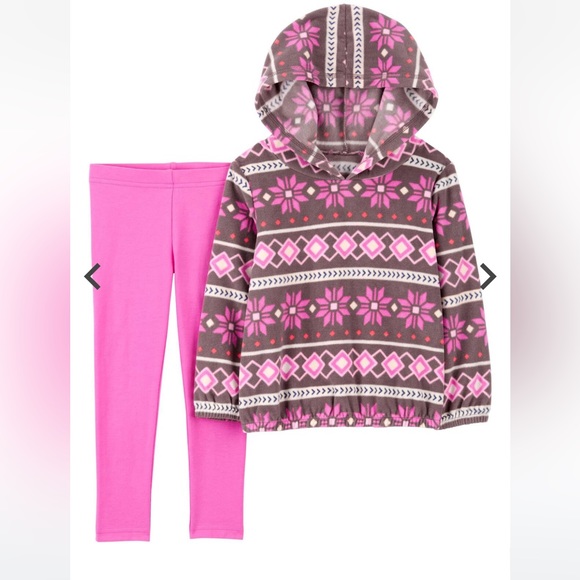 Carter’s 2-Piece Fair Isle Fleece Pullover & Legging Set- NEW WITH TAGS, size 2T - Picture 5 of 7